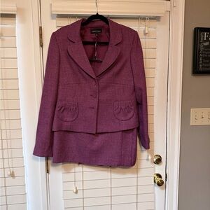 Elegant Purple Blazer and Skirt Set